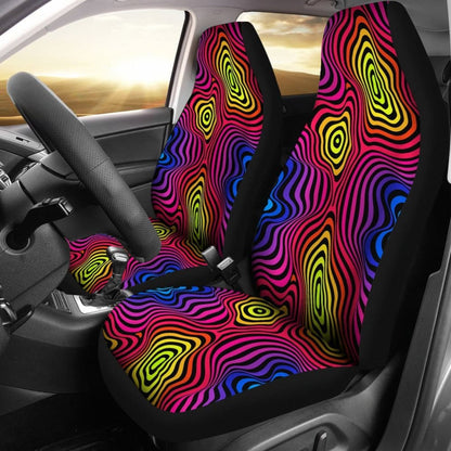Psychedelic Abstract Colorful Rainbow Car Seat Cover