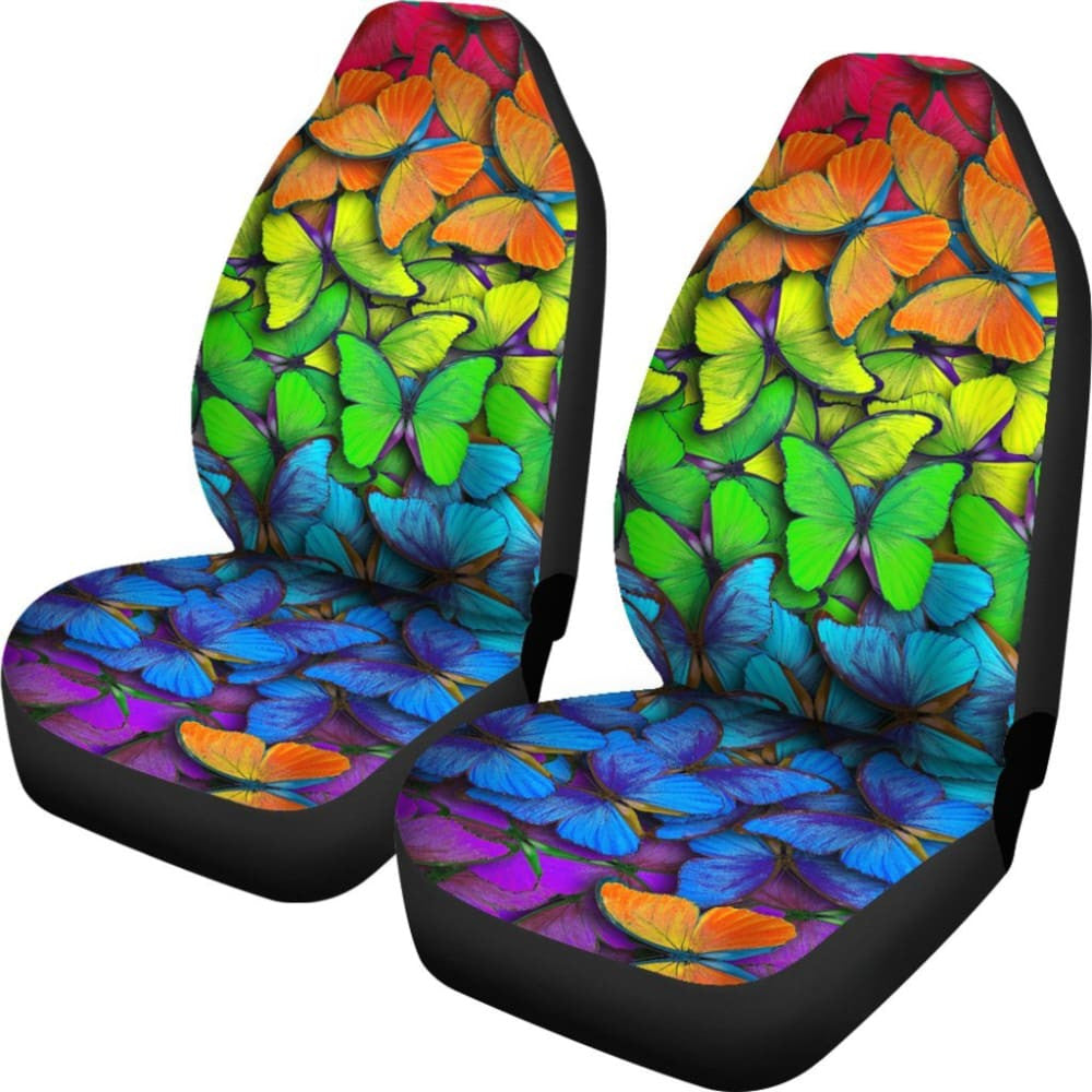Colorful Rainbow Butterfly Car Seat Covers