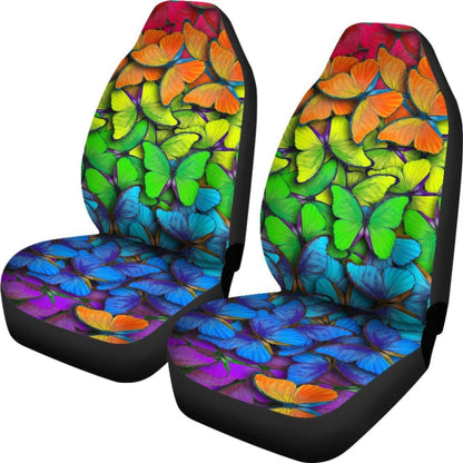Colorful Rainbow Butterfly Car Seat Covers