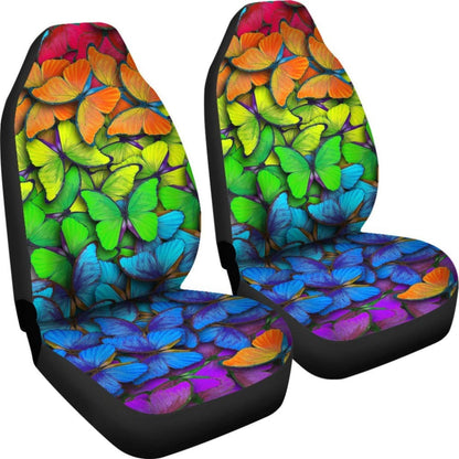Colorful Rainbow Butterfly Car Seat Covers