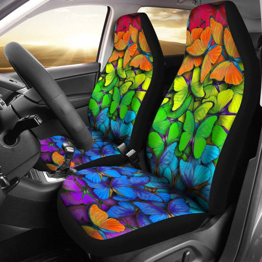 Colorful Rainbow Butterfly Car Seat Covers