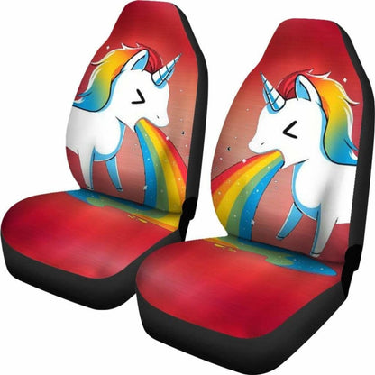 Unicorn Rainbow Print Car Seat Covers