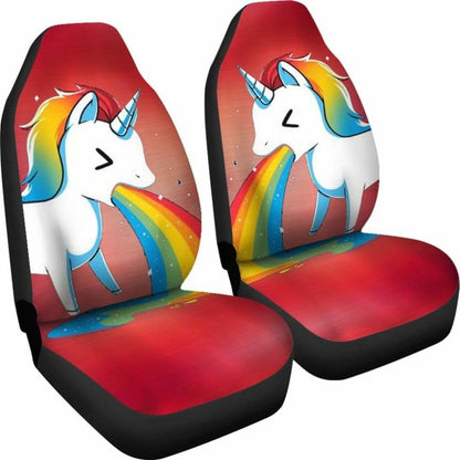 Unicorn Rainbow Print Car Seat Covers