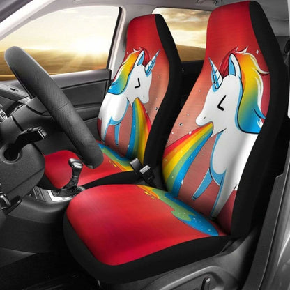 Unicorn Rainbow Print Car Seat Covers