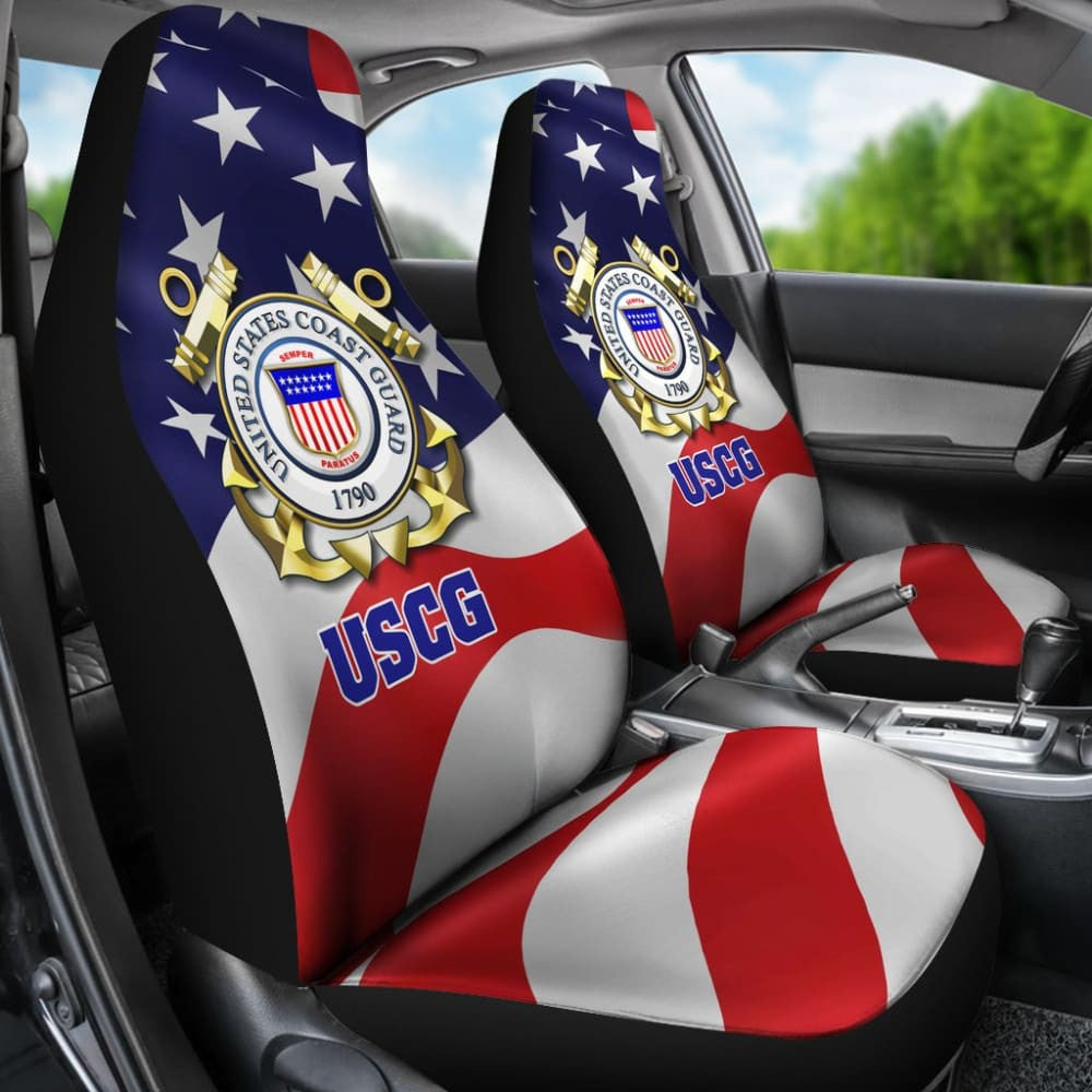 U.S. Coast Guard Car Seat Covers Custom American Flag