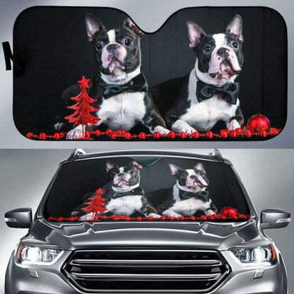 Boston Terrier Christmas Auto Sun Shades