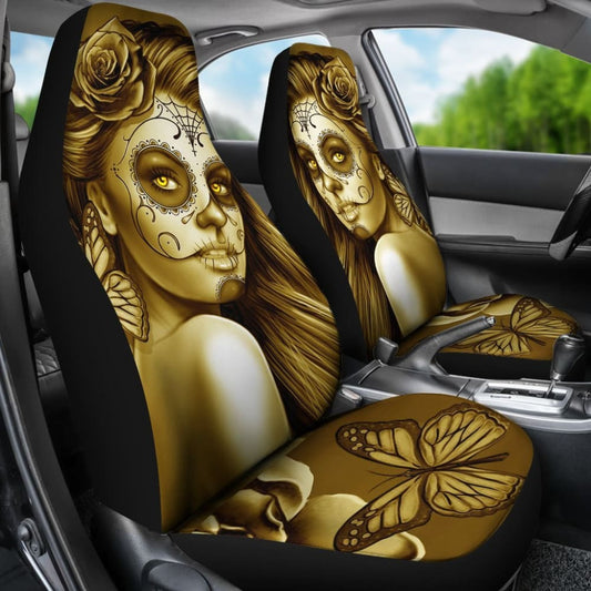 Calavera Fresh Look Design # Car Seat Covers (Hazel Sparkle & Shine Rose) -