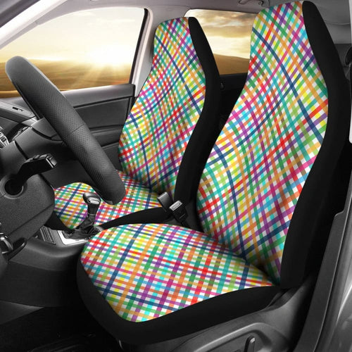 Colorful Rainbow Checkered Design