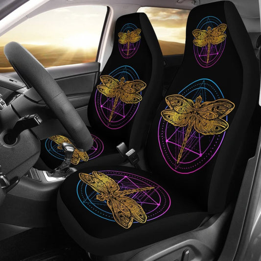 Golden Dragonfly Car Seat Covers