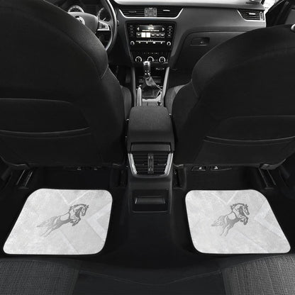 Amazing Shine Silver Horse Mustang Custom Metallic Style Printed Car Floor Mats