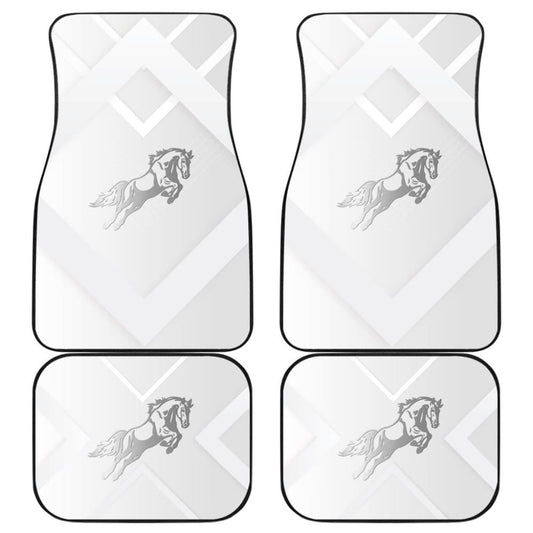 Amazing Shine Silver Horse Mustang Custom Metallic Style Printed Car Floor Mats