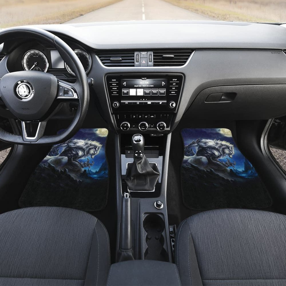 White Werewolf At Full Moon Dark Mountain Car Floor Mats