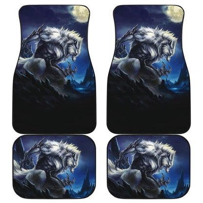 White Werewolf At Full Moon Dark Mountain Car Floor Mats