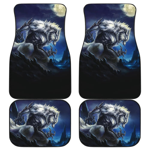 White Werewolf At Full Moon Dark Mountain Car Floor Mats