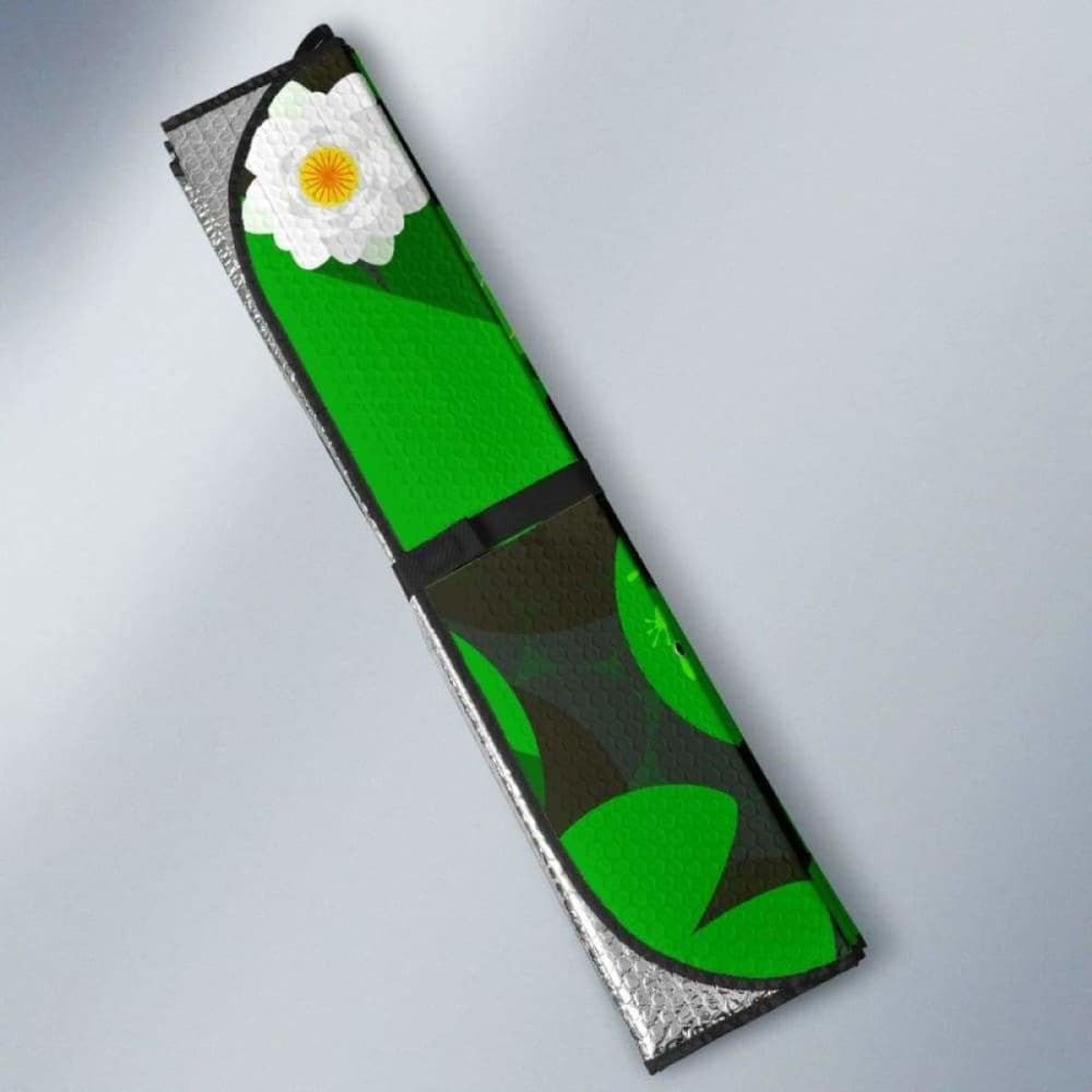 Frog Waterlily Pattern Car Auto Sun Shades