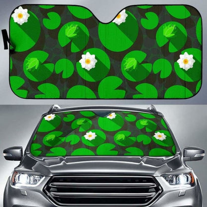 Frog Waterlily Pattern Car Auto Sun Shades