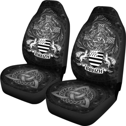 Celtic Car Seat Covers - Brittany  Flag With Celtic Cross