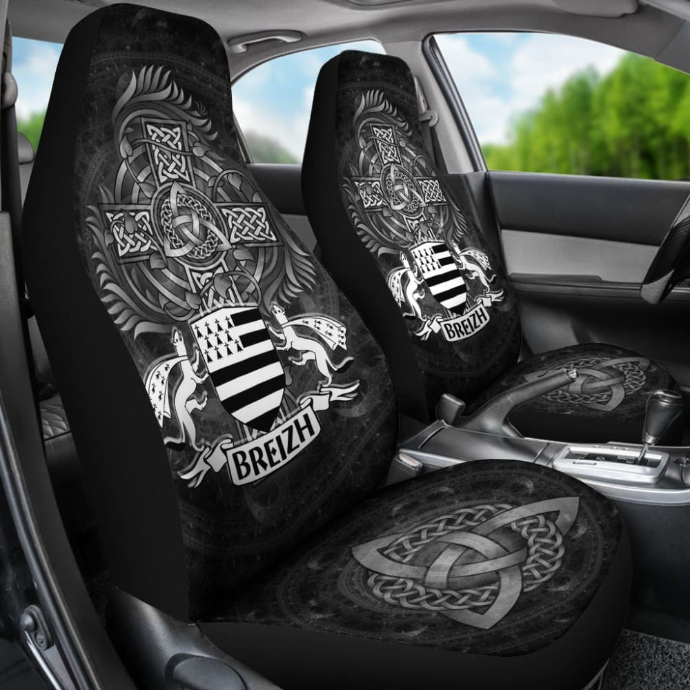 Celtic Car Seat Covers - Brittany  Flag With Celtic Cross