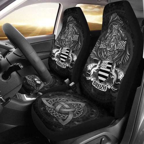 Celtic Car Seat Covers - Brittany  Flag With Celtic Cross