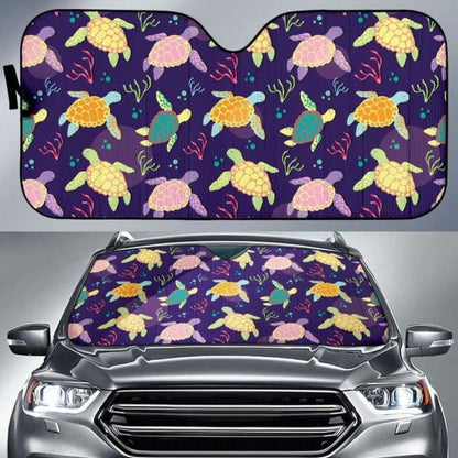 Colorful Sea Turtle Pattern Car Auto Sun Shades