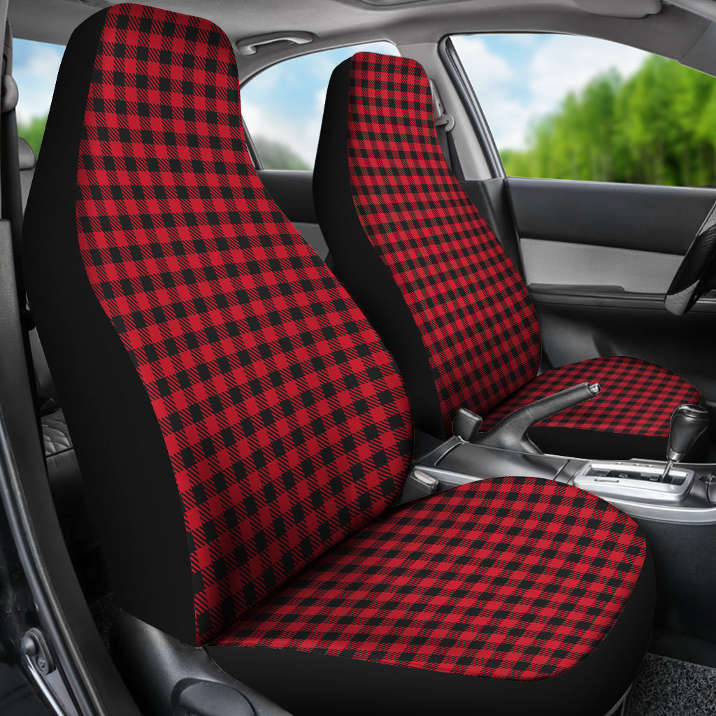 Red Checked Buffalo Plaid Amazing Car Seat Covers