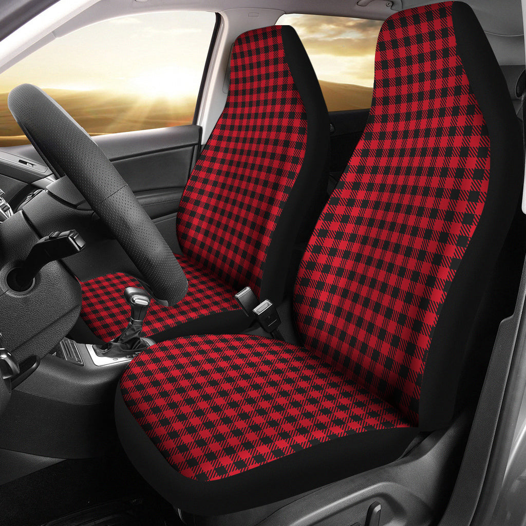Red Checked Buffalo Plaid Amazing Car Seat Covers