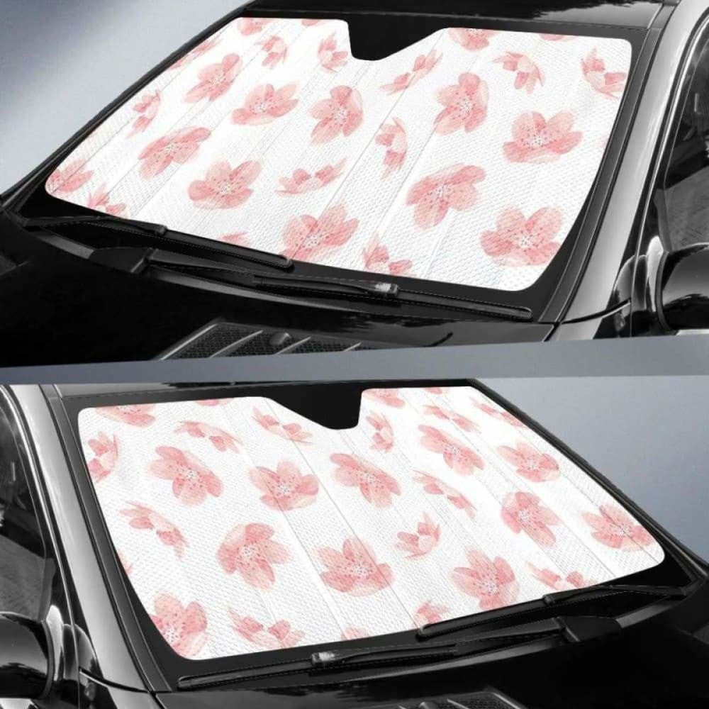 Pink Sakura Cherry Blossom Pattern Car Auto Sun Shades