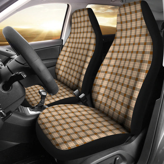 Dark Brown Checked Buffalo Plaid Amazing Car Seat Covers