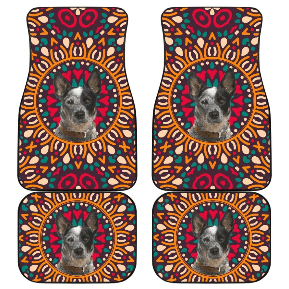 Australian Cattle Dog Colorful Flower Car Floor Mats