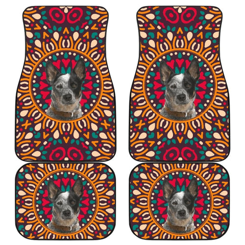 Australian Cattle Dog Colorful Flower Car Floor Mats