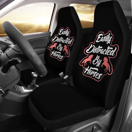 Easily Distracted By Horses Car Seat Covers Amazing Gift