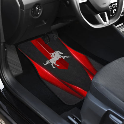 Amazing Dark Red Horse Mustang Custom Metallic Style Printed Car Floor Mats