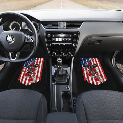 Snake And Flower Custom Design American Flag Style Car Floor Mats