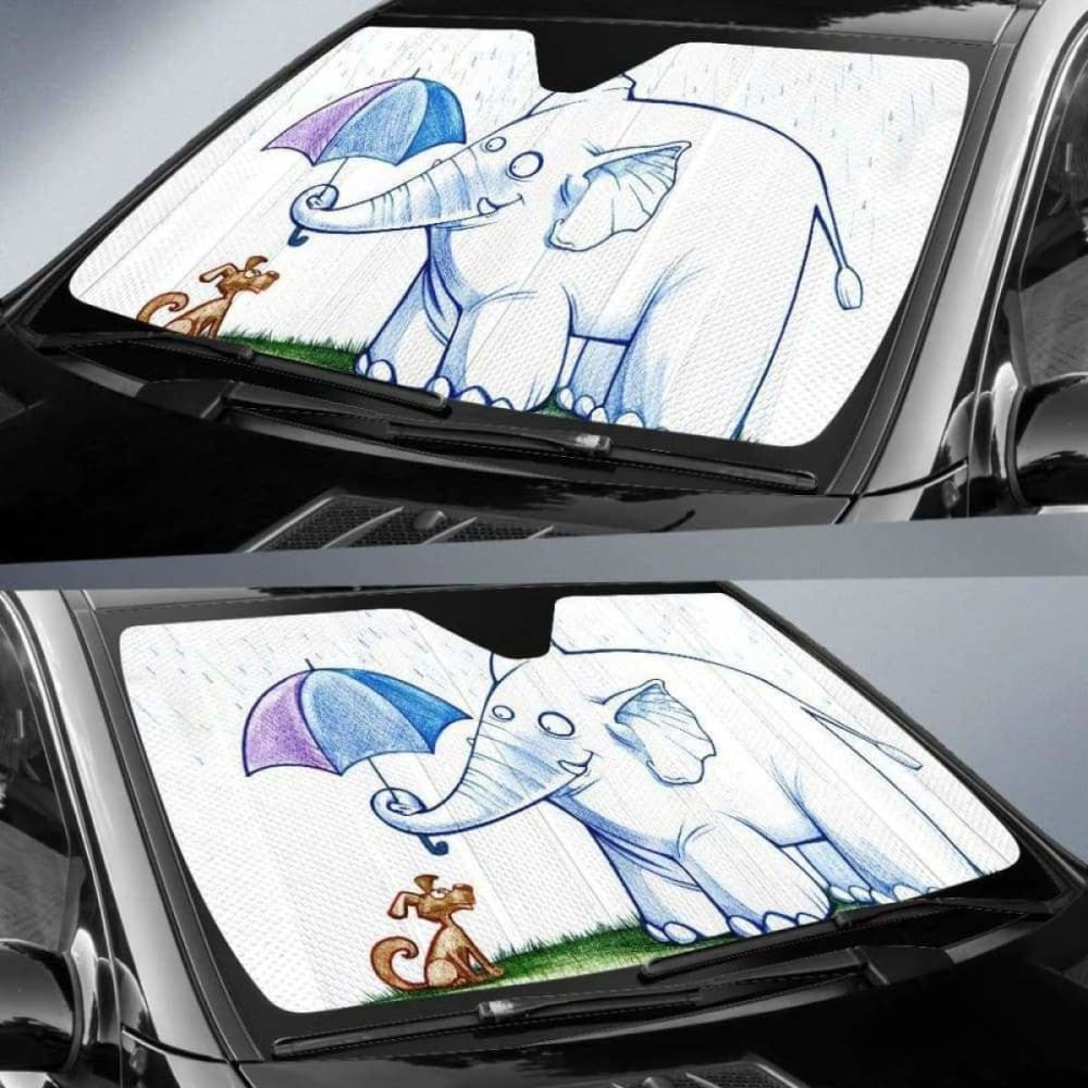 Elephant And Dog Car Sun Shades