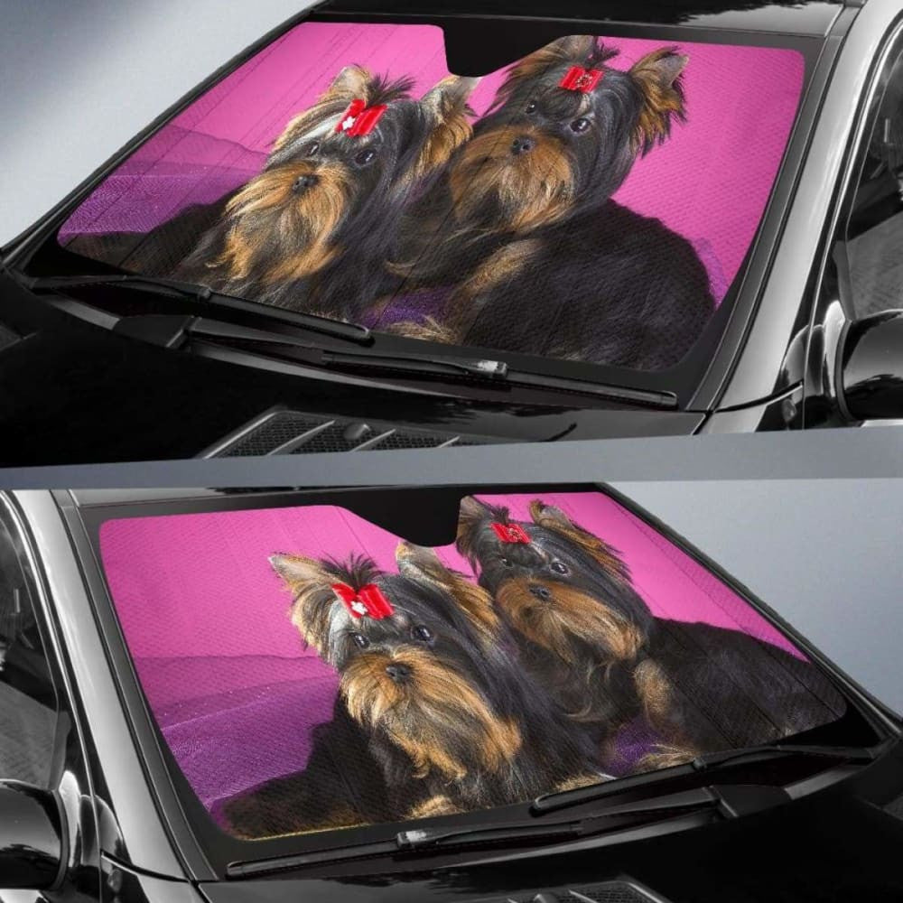 Yorkshire Terrier Dogs Puppies Hd Car Sun Shade