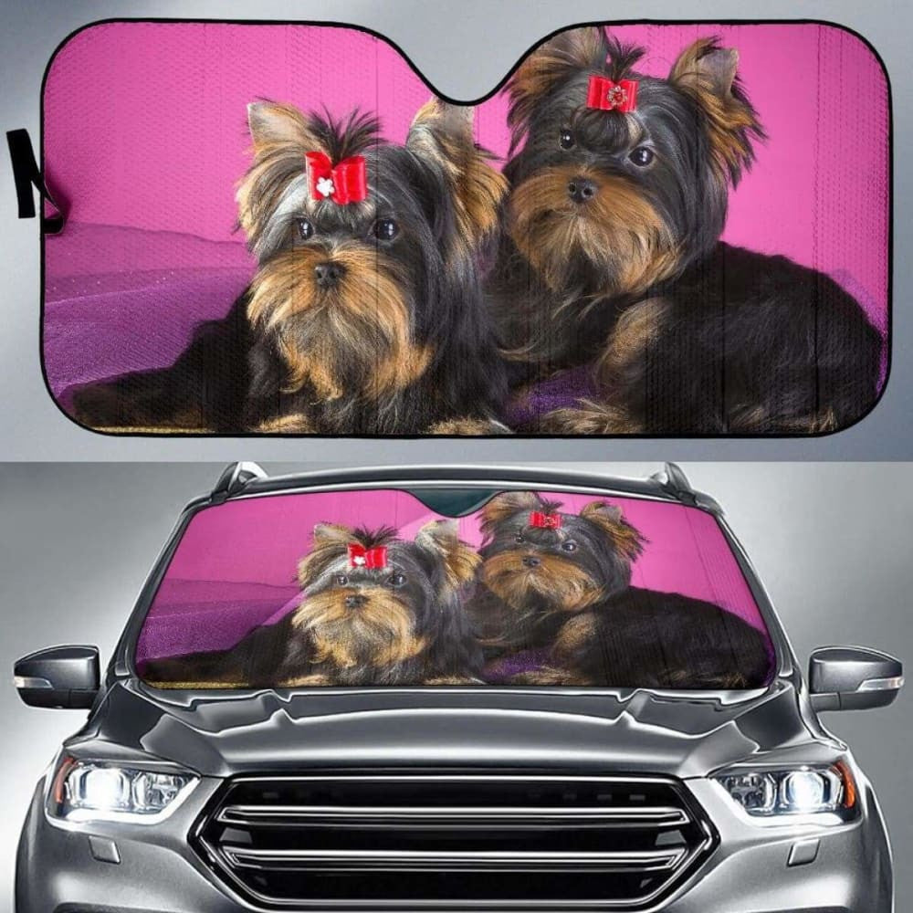 Yorkshire Terrier Dogs Puppies Hd Car Sun Shade