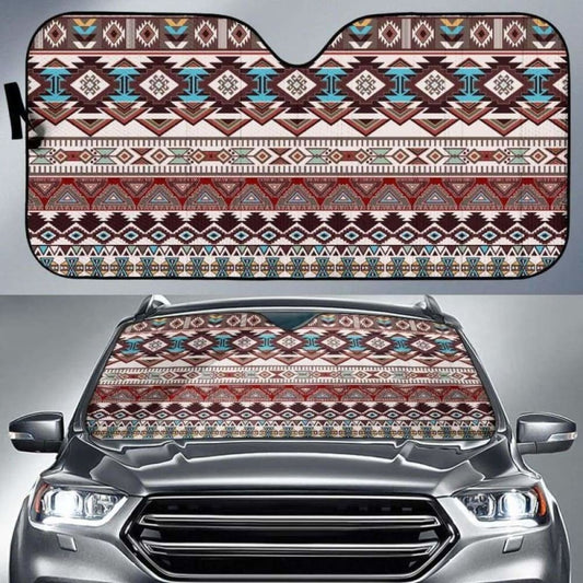 Brown Boho Chic Bohemian Aztec Car Sun Shades