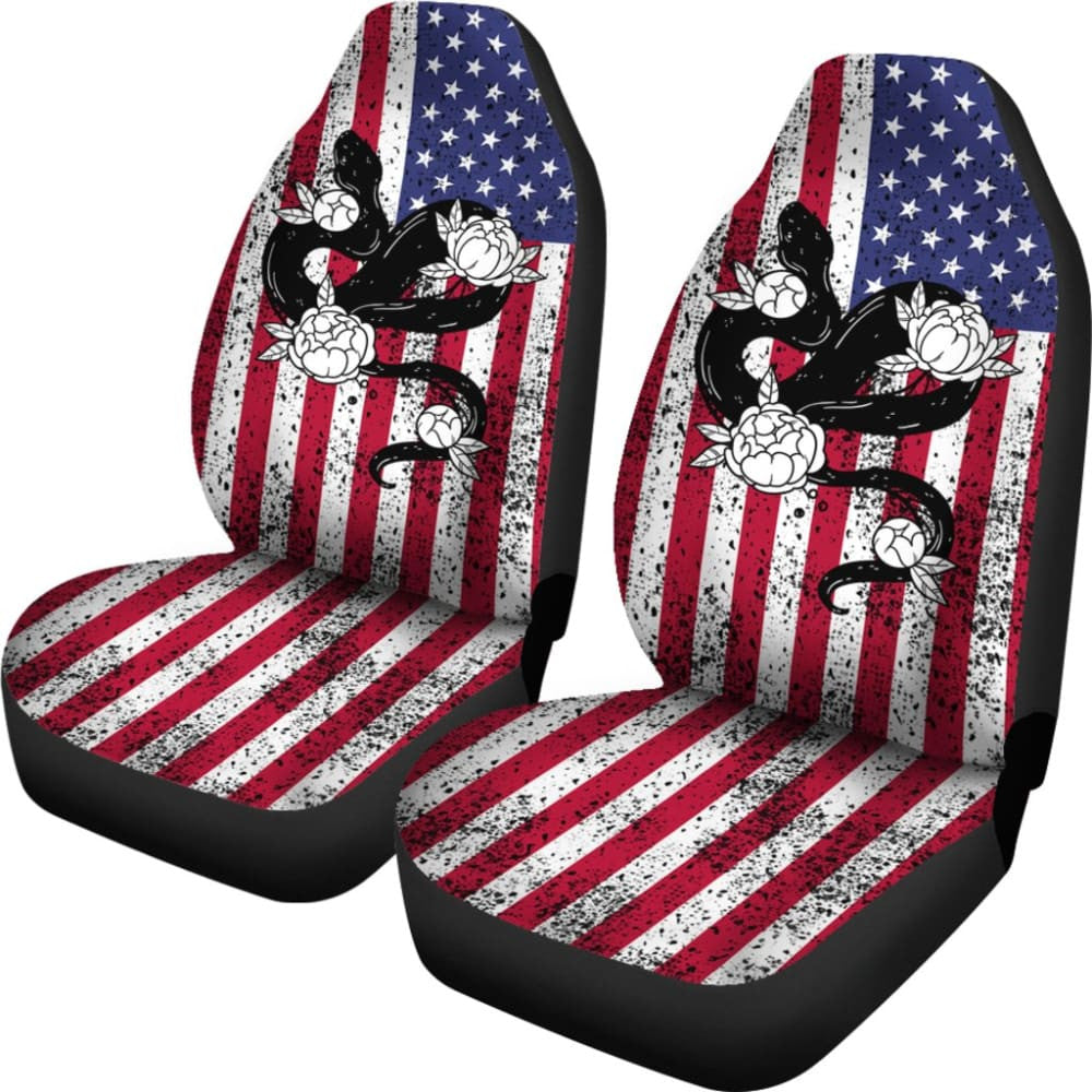 Snake Custom American Flag Car Seat Covers