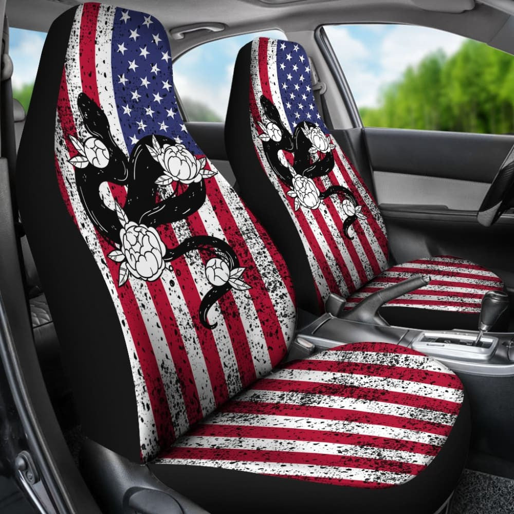 Snake Custom American Flag Car Seat Covers