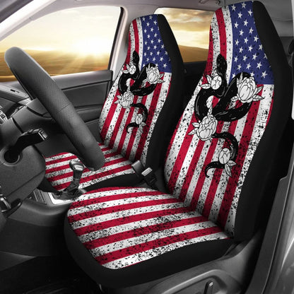Snake Custom American Flag Car Seat Covers