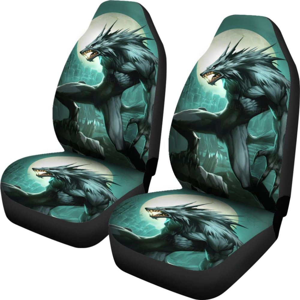 Werewolf Evil Eyes Digital Printing Fantasy Monster Car Seat Covers