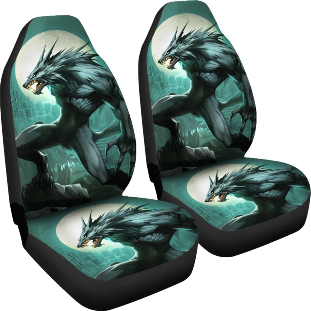 Werewolf Evil Eyes Digital Printing Fantasy Monster Car Seat Covers