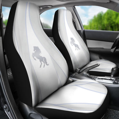 Shine Silver Horse Mustang Metallic Style Printed Amazing Gift Ideas Car Seat Covers
