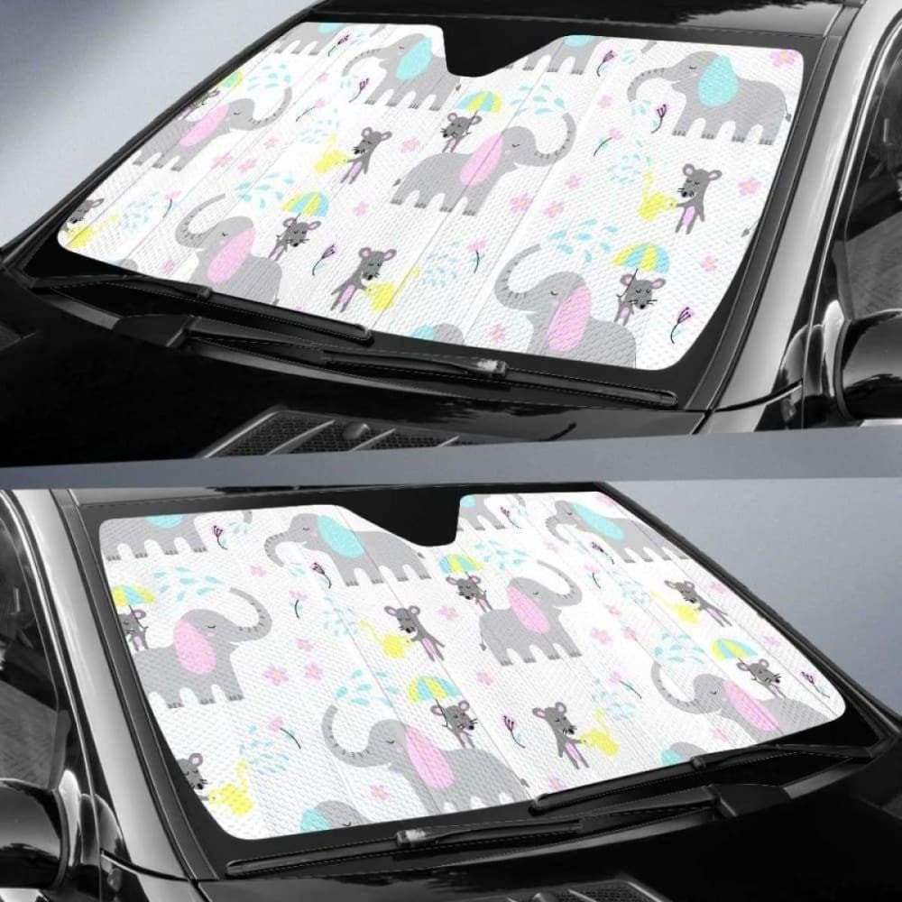 Cute Elephant Mouse Pattern Car Auto Sun Shades