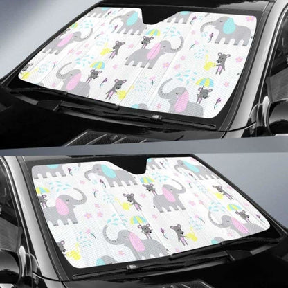 Cute Elephant Mouse Pattern Car Auto Sun Shades