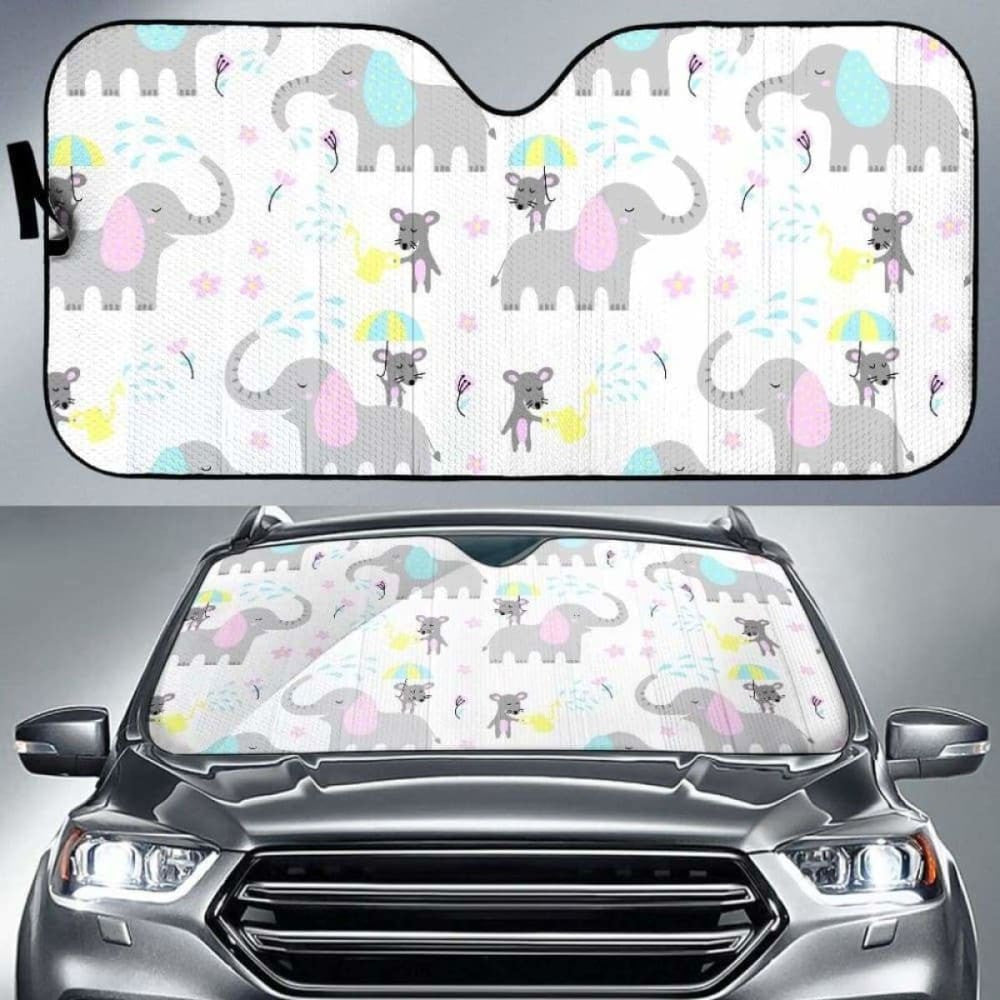 Cute Elephant Mouse Pattern Car Auto Sun Shades
