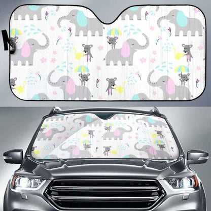 Cute Elephant Mouse Pattern Car Auto Sun Shades