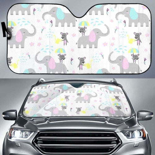 Cute Elephant Mouse Pattern Car Auto Sun Shades