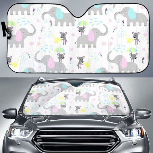 Cute Elephant Mouse Pattern Car Auto Sun Shades