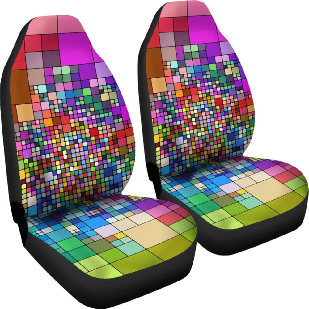 Rainbow Cubes Car Seat Covers